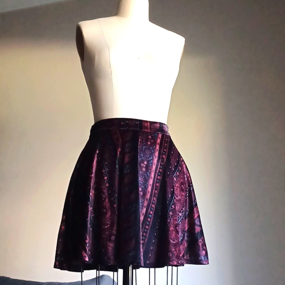 Hollister Velvet Paisley Mini Skirt